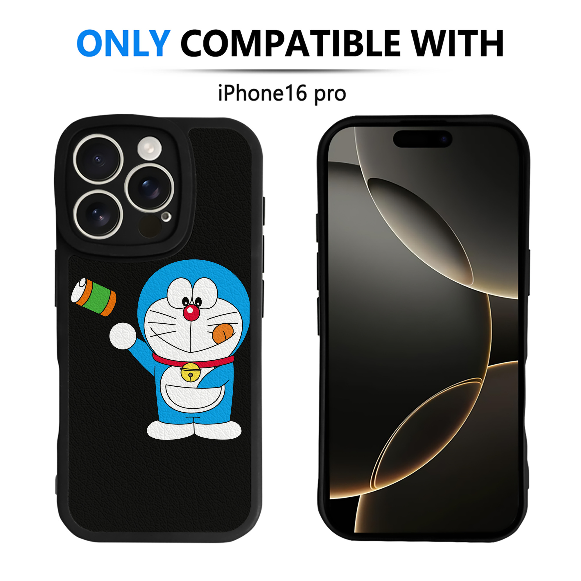 （画像用） ドラえもん Doraemon 【iPhone 16シリーズ対応】シリコンスマホケース（レザー調） 材質：シリコン